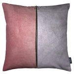 Load image into Gallery viewer, McAlister Textiles Decorative Zip Pink + Grey Velvet Cushion Cushions and Covers Cover Only 43cm x 43cm 
