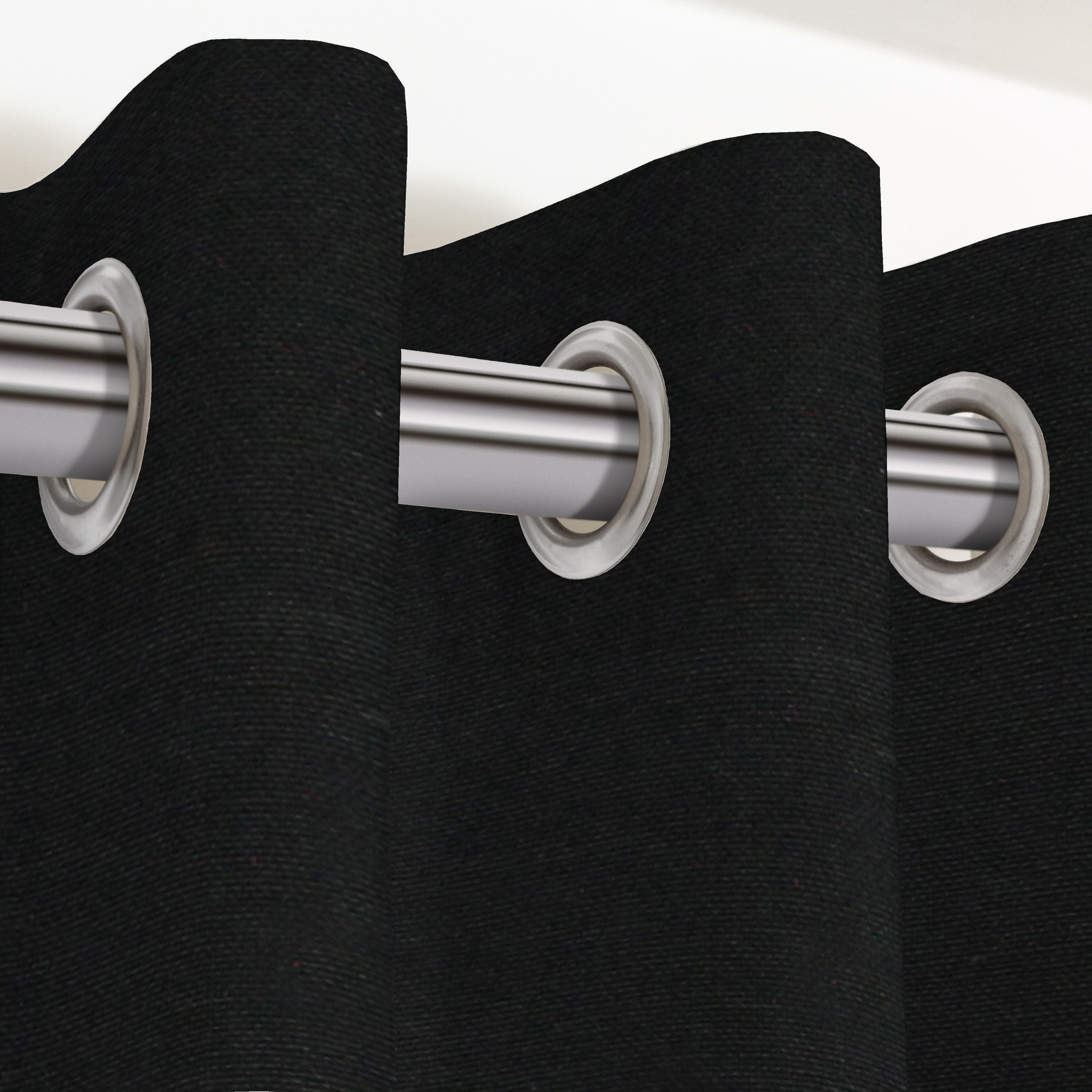 McAlister Textiles Panama Plain Black Curtains Tailored Curtains 