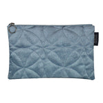 Load image into Gallery viewer, McAlister Textiles Circular Pattern Blue Velvet Makeup Bag - Large Clutch Bag 
