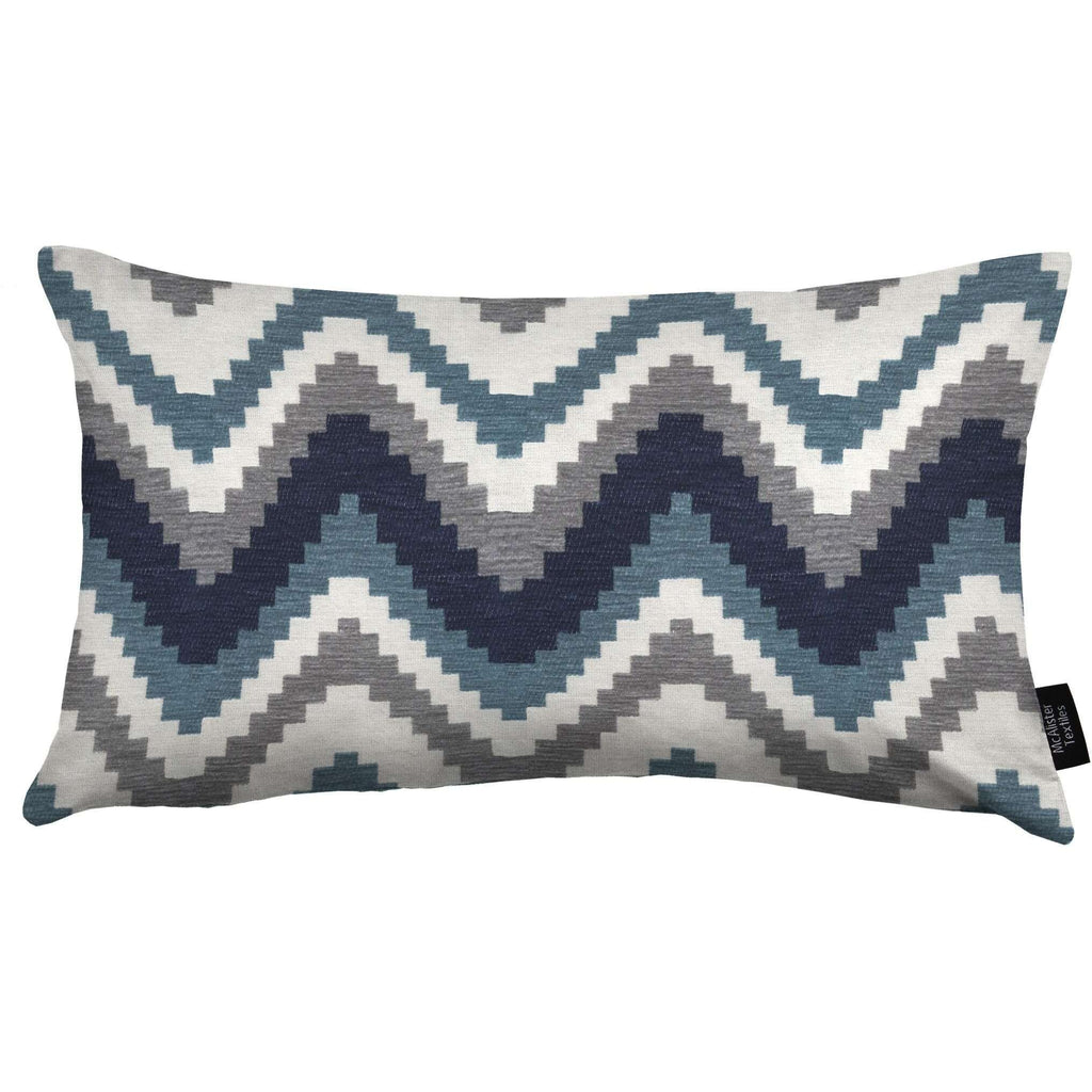 McAlister Textiles Navajo Navy Blue Striped Pillow Pillow Cover Only 50cm x 30cm 