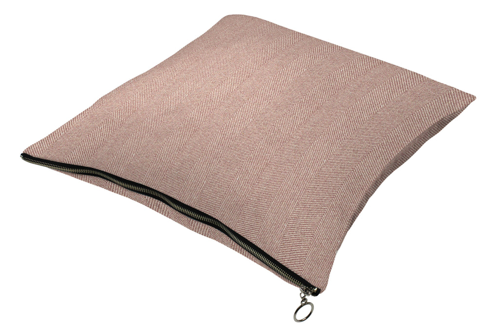 McAlister Textiles Herringbone Zipper Edge Lilac Purple Cushion Cushions and Covers Cover Only 43cm x 43cm 