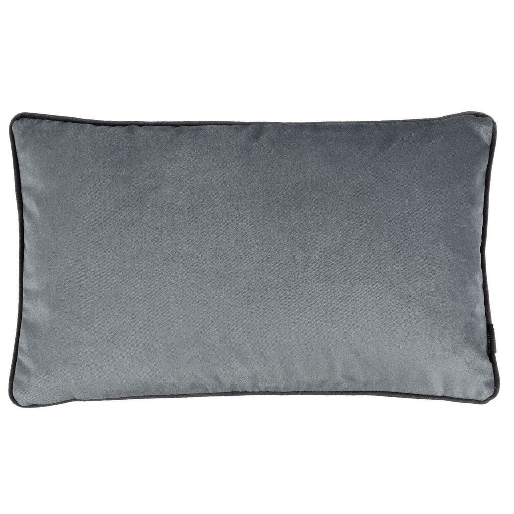 McAlister Textiles Matt Soft Silver Piped Velvet Pillow Pillow Cover Only 50cm x 30cm 