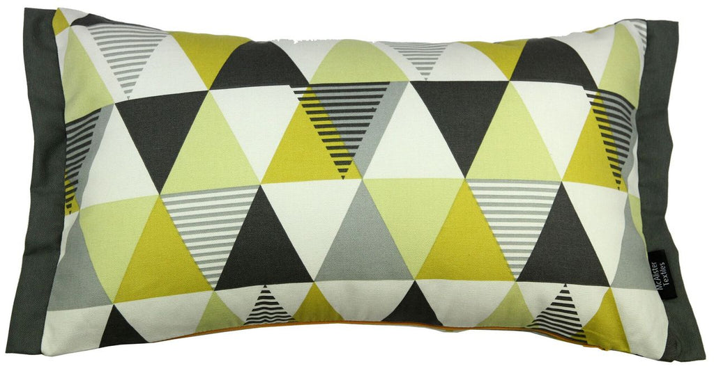 McAlister Textiles Vita Cotton Print Ochre Yellow Pillow Pillow Cover Only 50cm x 30cm 